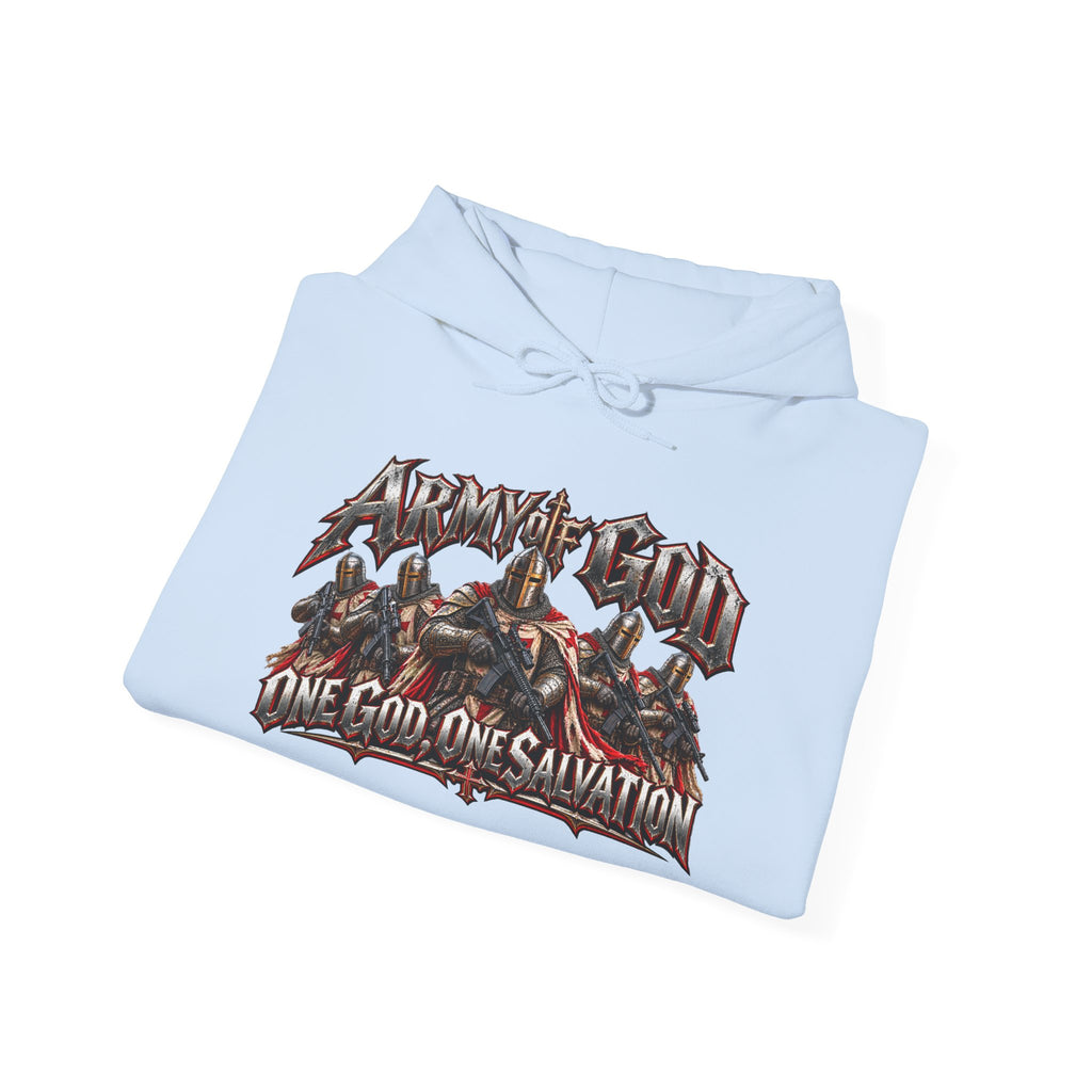 Religious Hoodie — “Every Knee Will Bow / One God, One Salvation” Christian Pullover