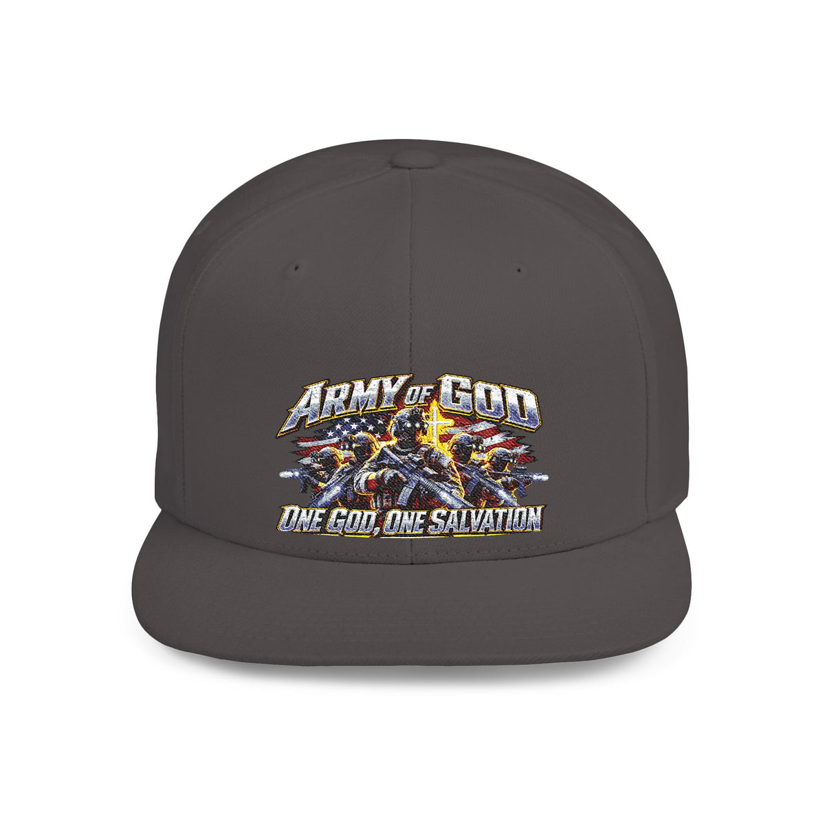 Flat Bill Snapback Hat – Retro Graphic Streetwear Cap