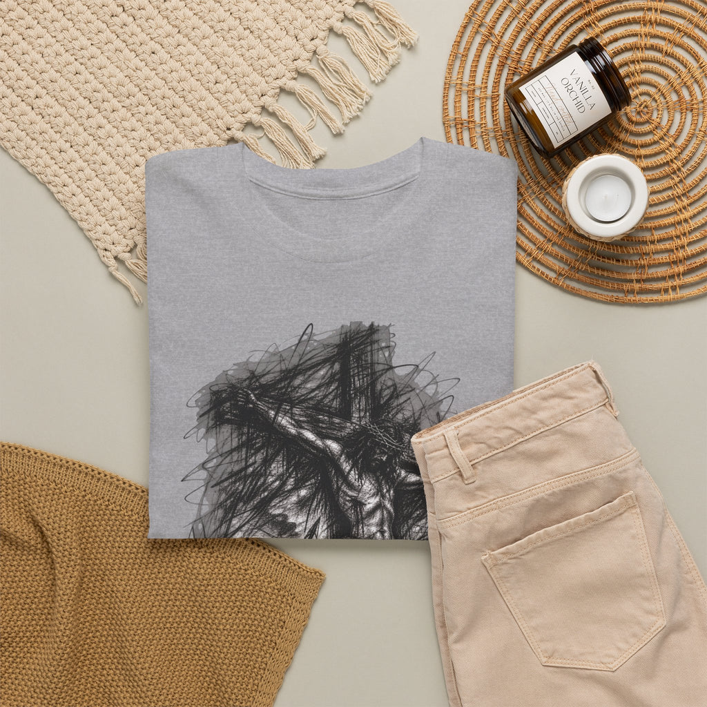 Jesus on the Cross Sketch T-Shirt – Christian Faith Design