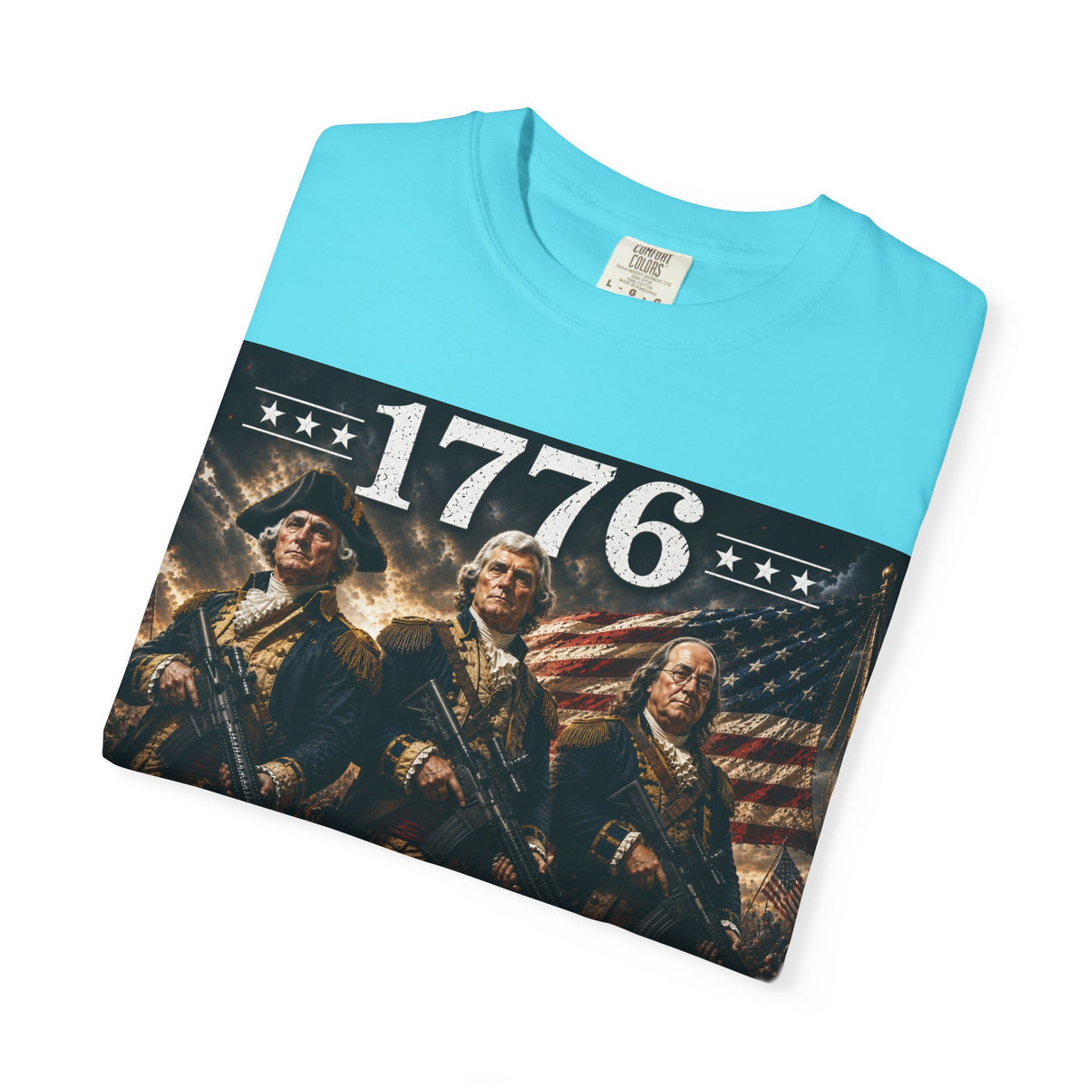 1776 Revolutionary Soldiers America First T-Shirt | Home of the Free