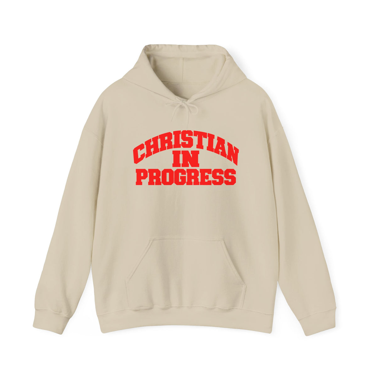Christian In Progress hoodie | Faith Script Front, Heaven Graphic Back