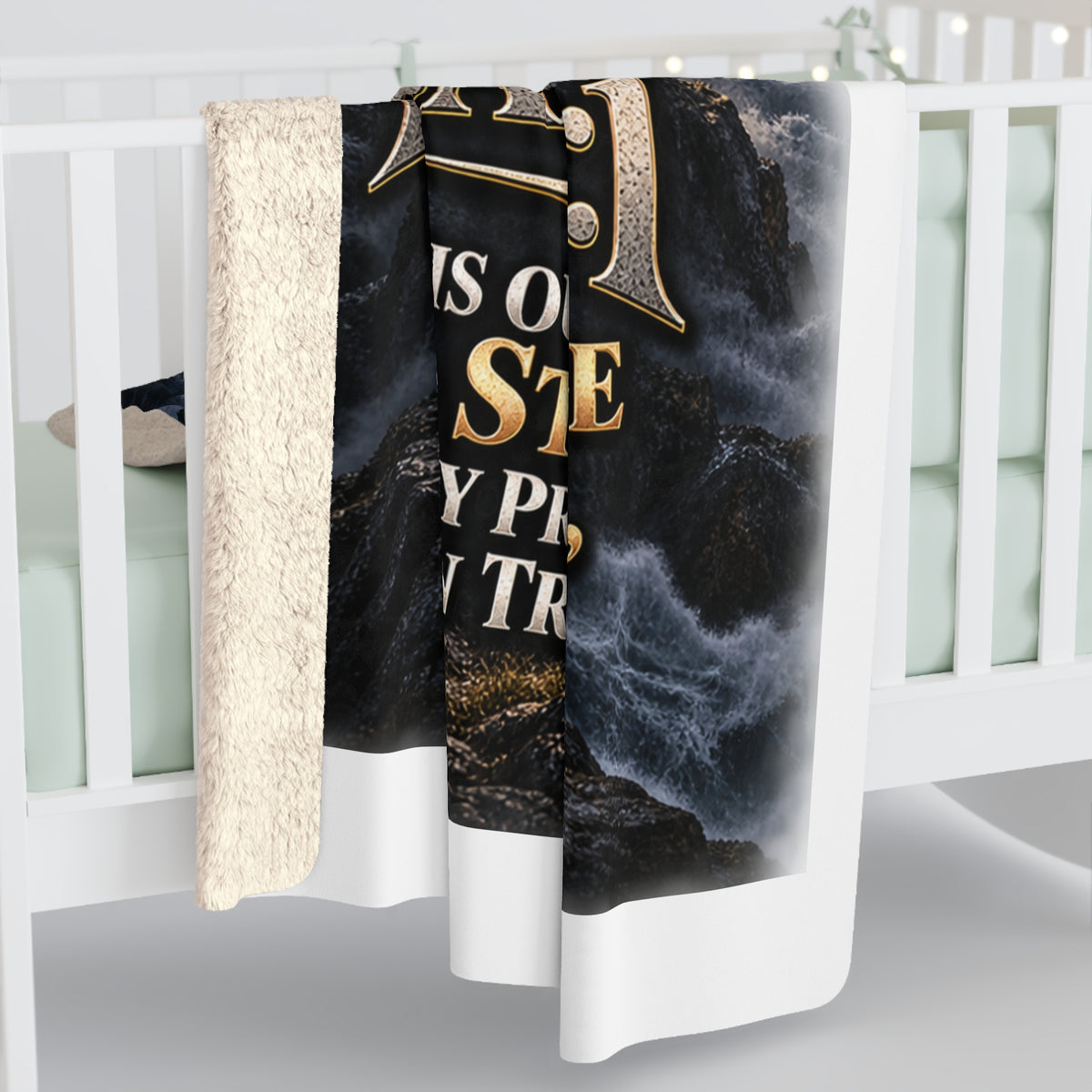Psalm 46:1 God Is Our Refuge Sherpa Fleece Blanket
