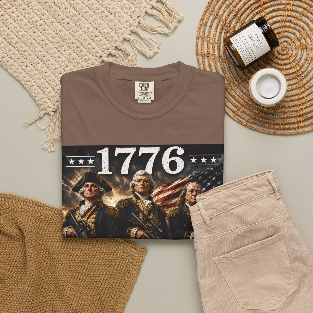 1776 Revolutionary Soldiers America First T-Shirt | Home of the Free