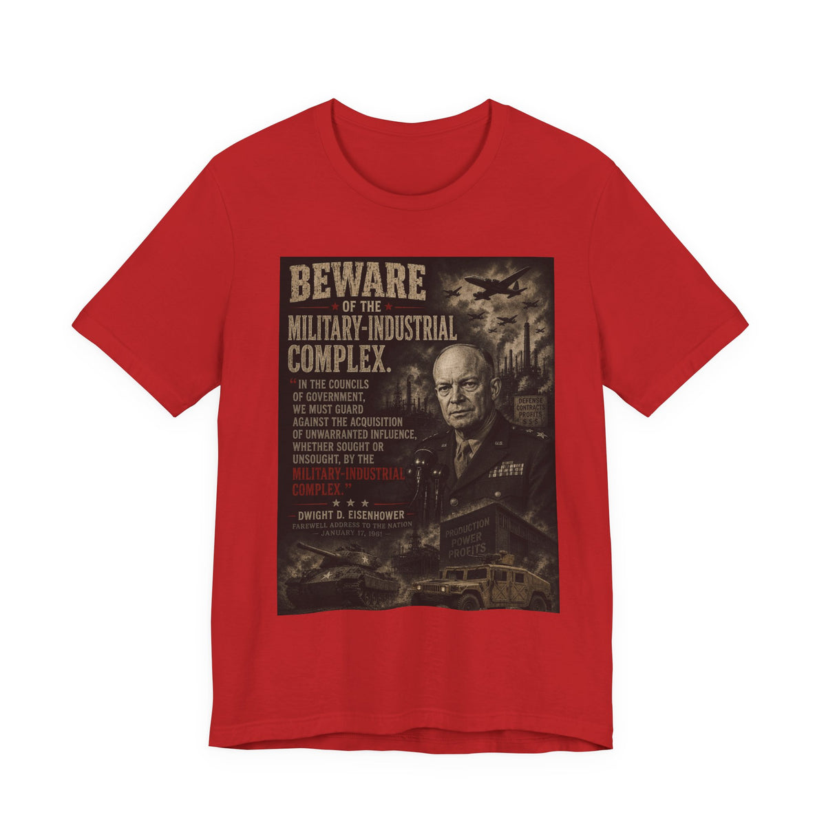 Beware of the Military-Industrial Complex T-Shirt | Vintage Political Poster Tee