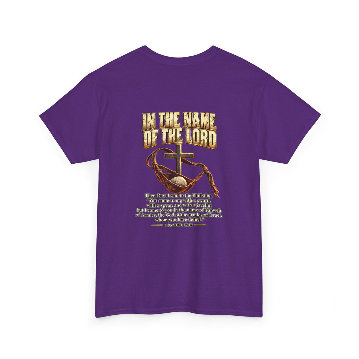 Christian Faith T-Shirt — "In the Name of the Lord" Cross & Scripture Graphic Tee