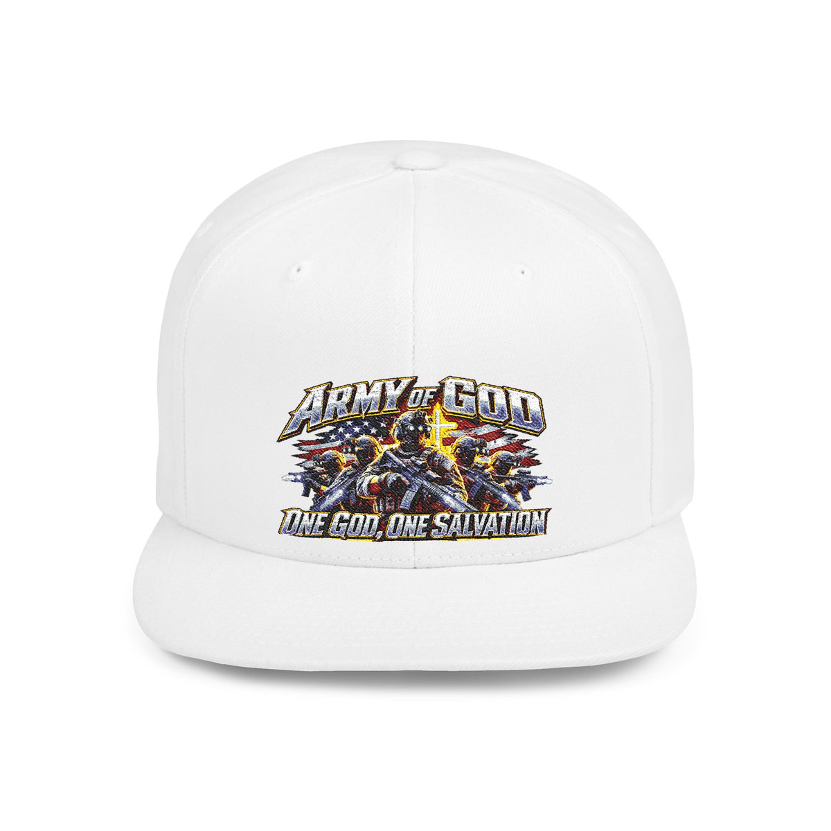 Flat Bill Snapback Hat – Retro Graphic Streetwear Cap