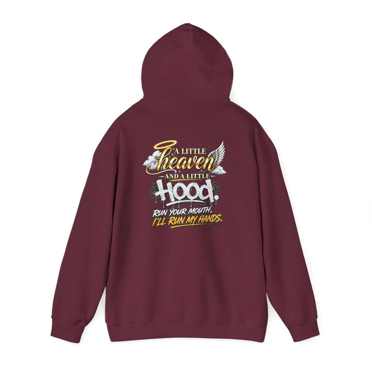 Christian In Progress hoodie | Faith Script Front, Heaven Graphic Back