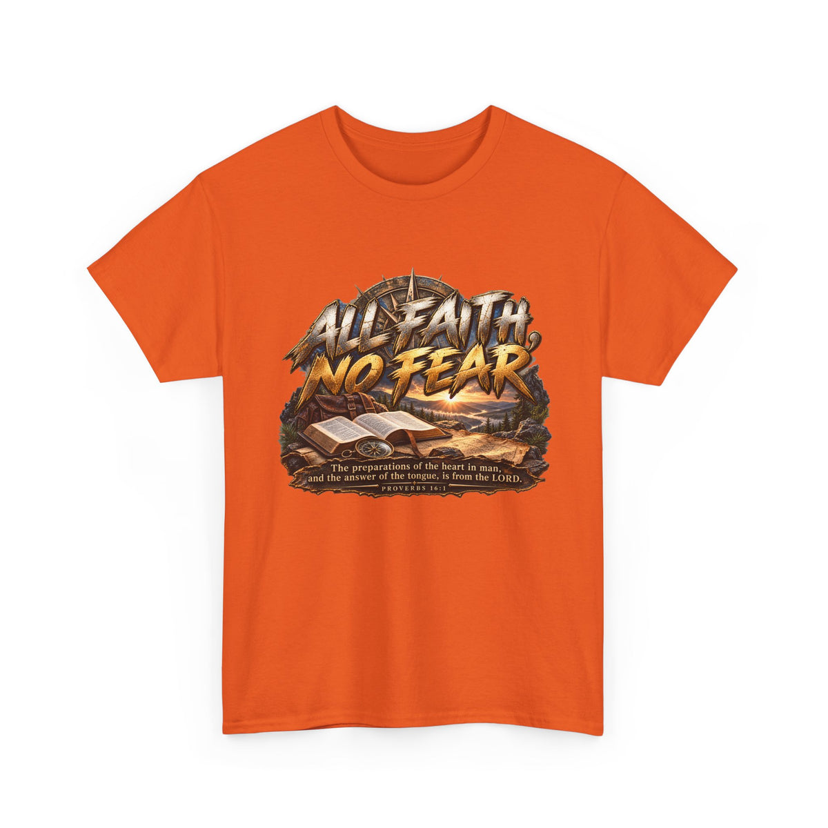 All Faith No Fear Open Bible Christian T-Shirt