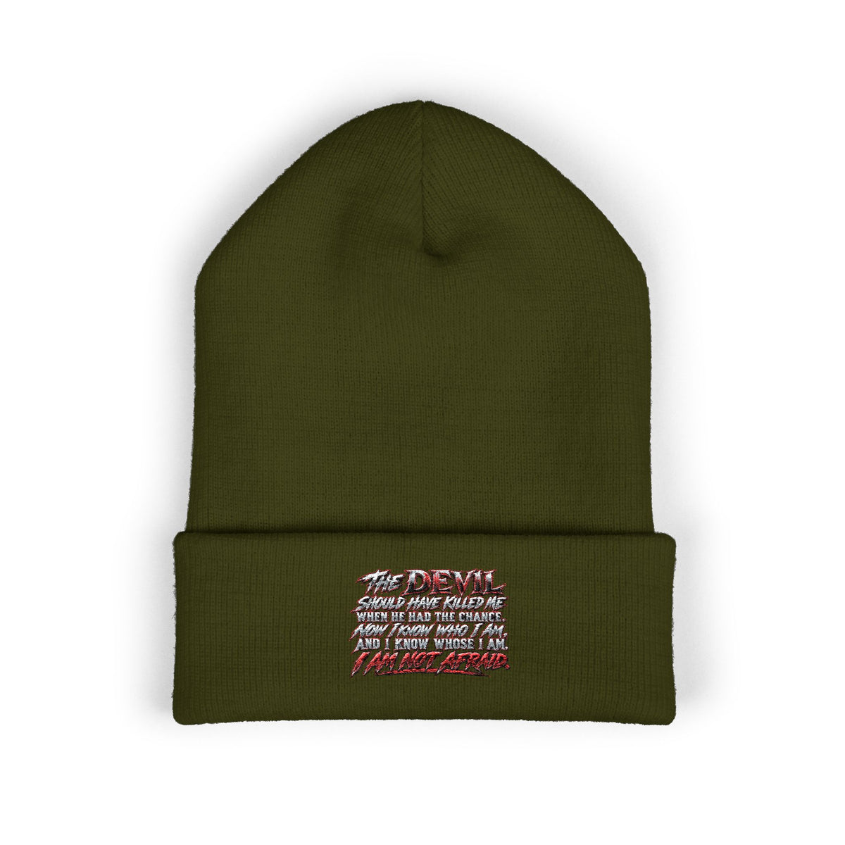 Embroidered 'Love' Script Cuffed Beanie - Classic Knit Winter Hat