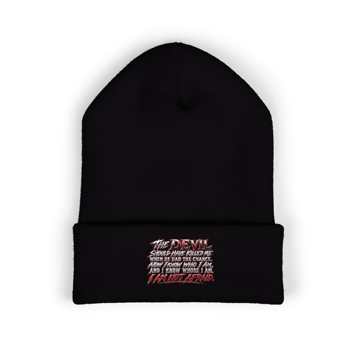 Embroidered 'Love' Script Cuffed Beanie - Classic Knit Winter Hat