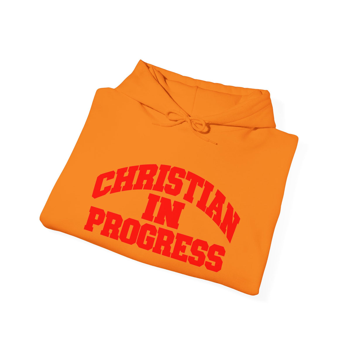 Christian In Progress hoodie | Faith Script Front, Heaven Graphic Back