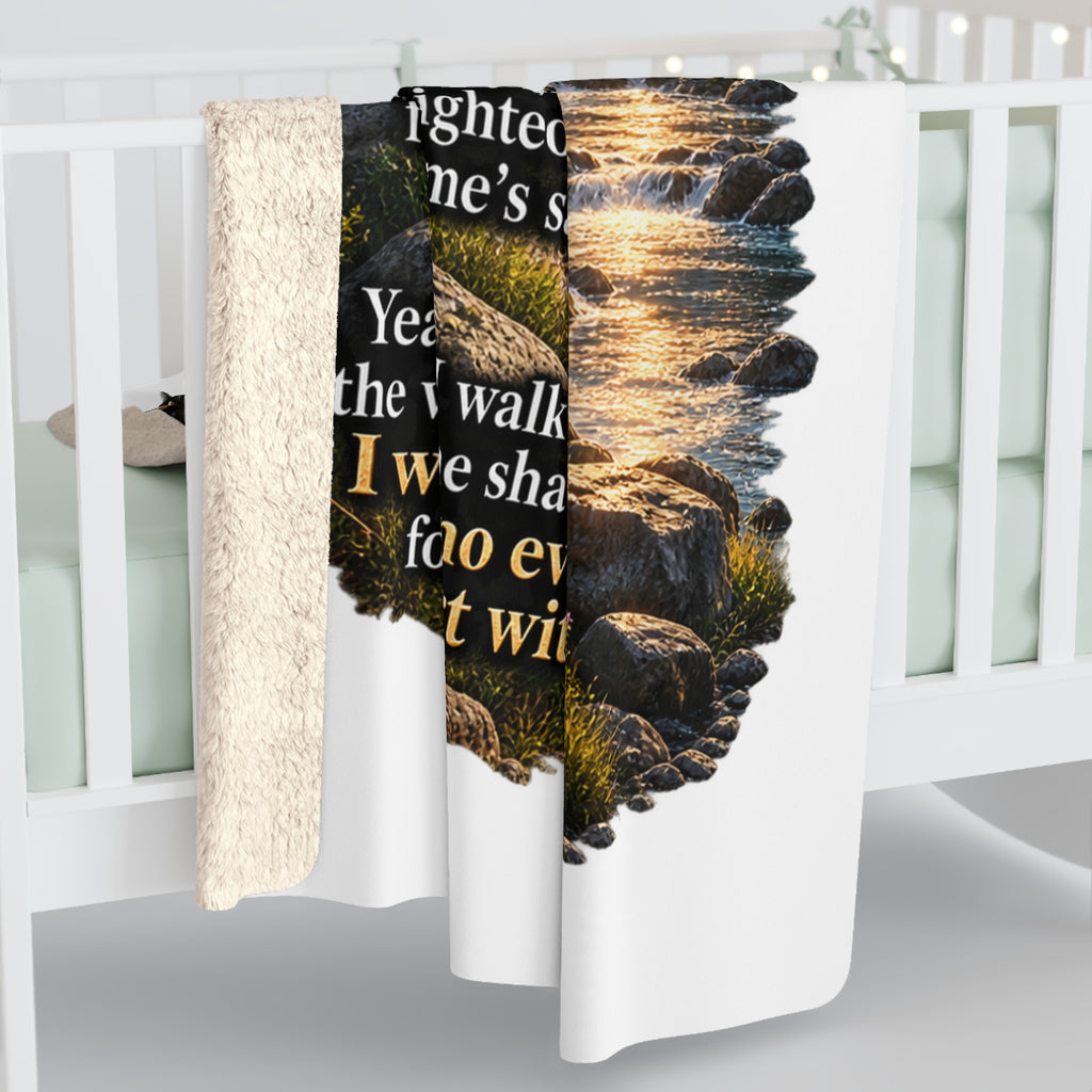 Psalm 23:1-4 Sherpa Fleece Blanket – Christian Scripture Gift