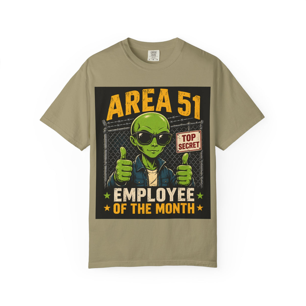 Area 51 Employee of the Month T-Shirt | Alien Thumbs Up Top Secret Design