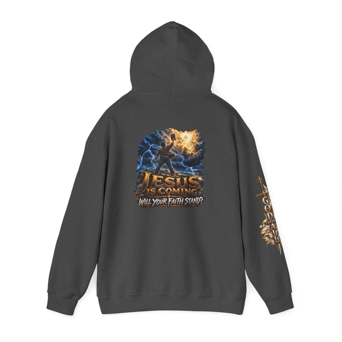 Religious Hoodie — “Jesus Is Coming: Will Your Faith Stand?” Graphic Pullover