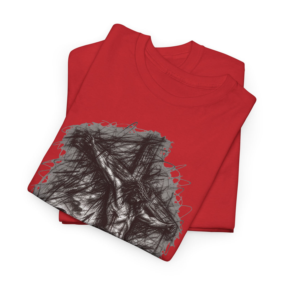 Jesus on the Cross Sketch T-Shirt – Christian Faith Design