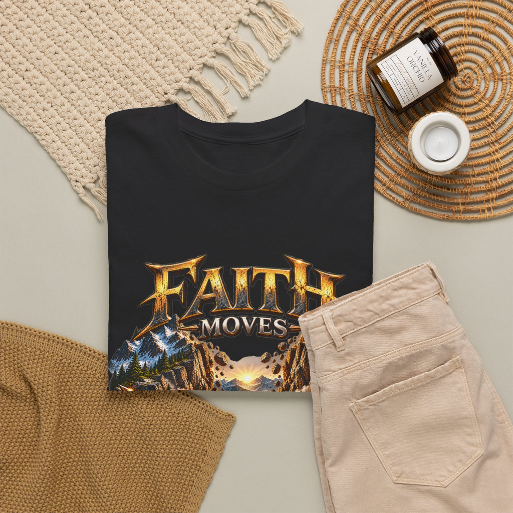 Faith Moves Mountains Inspirational Christian T-Shirt