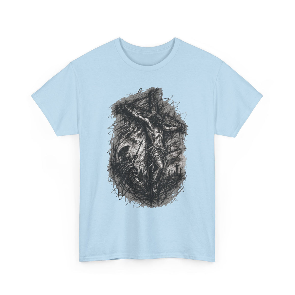 Jesus on the Cross Sketch T-Shirt – Christian Faith Design