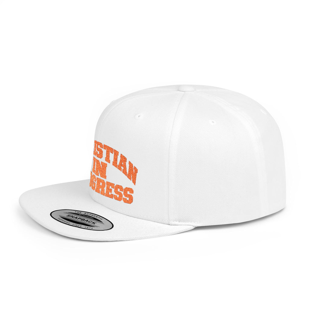 Snapback Hat — "Christian In Progress" Embroidered Flat Bill