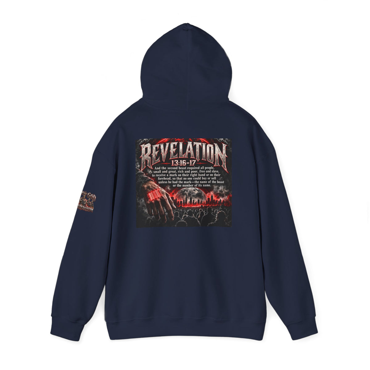Revelation 13:16-17 Christian Hoodie – 'The Devil' Verse Graphic Pullover