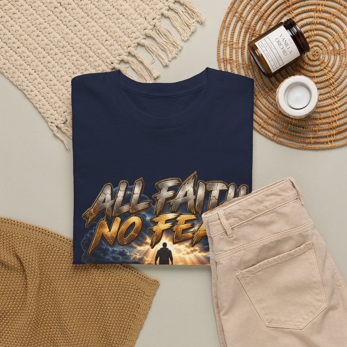Faith No Fear Inspirational Graphic T-Shirt