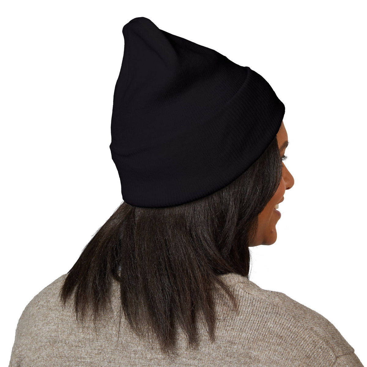 Embroidered Minimal Cross Cuffed Beanie