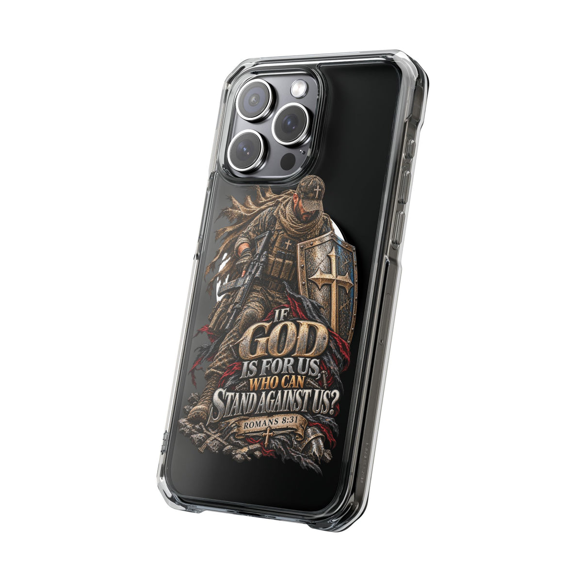 Phone Case – Christian Knight “If God Is for Us” Warrior Armor Design