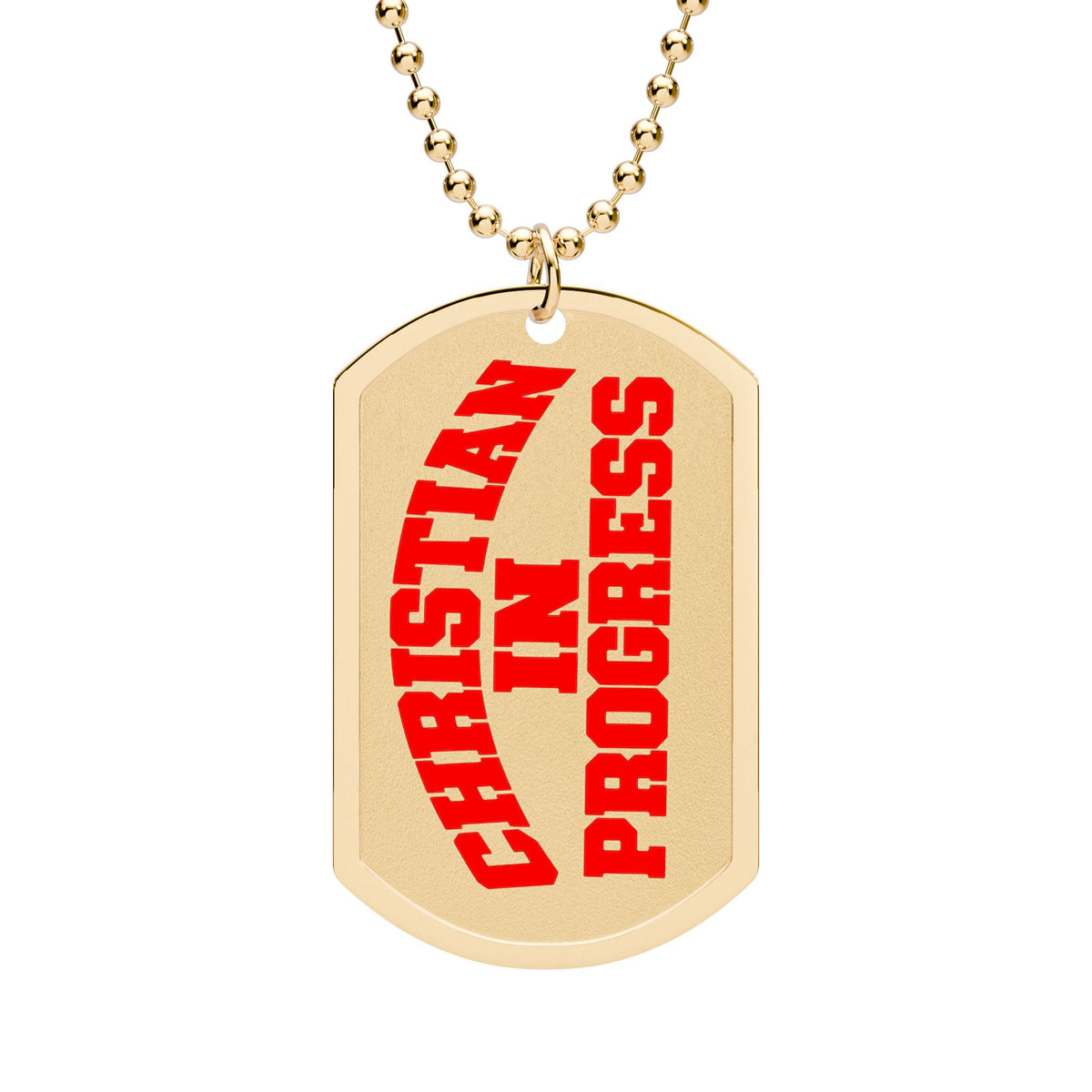 Christian in Progress Dog Tag Necklace