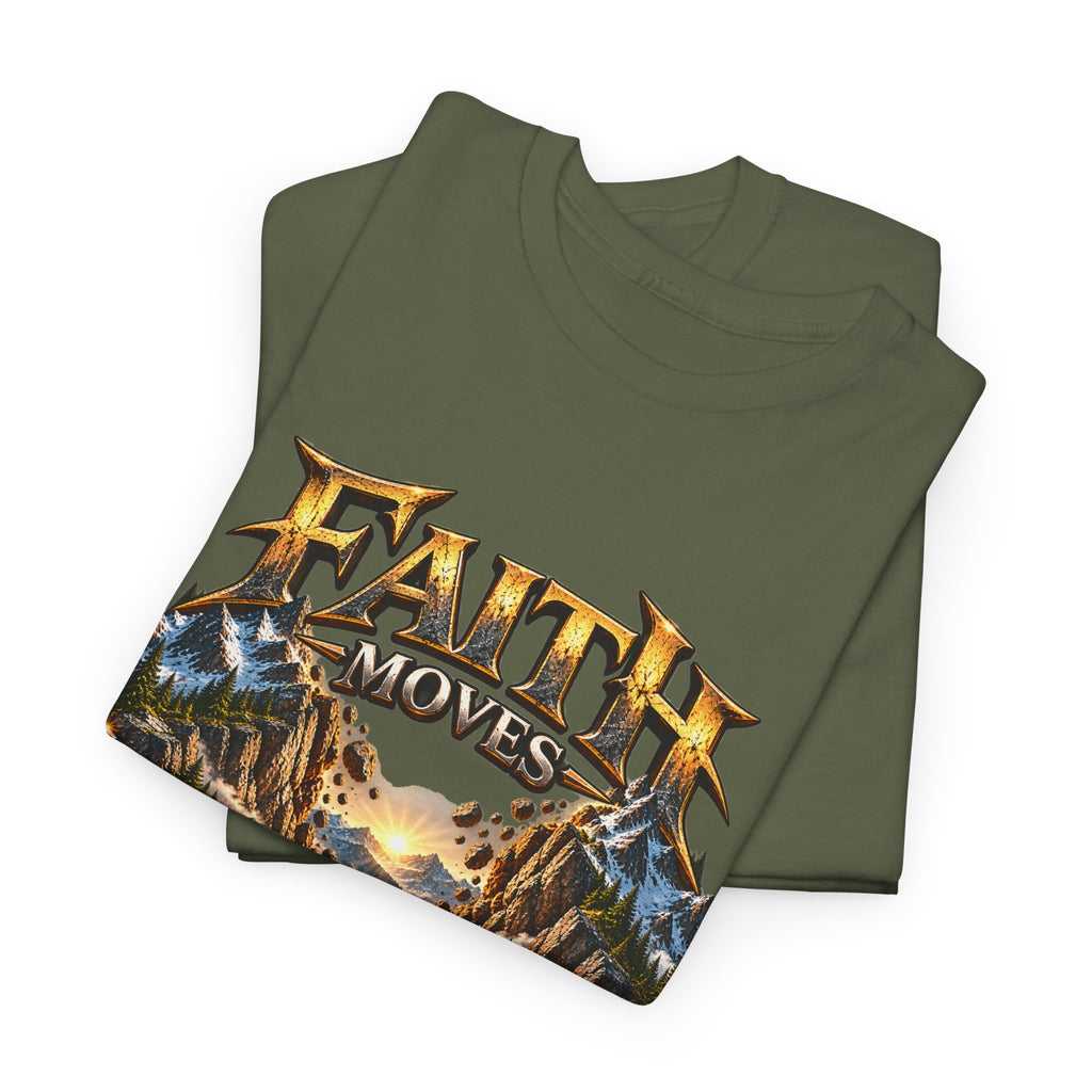 Faith Moves Mountains Inspirational Christian T-Shirt