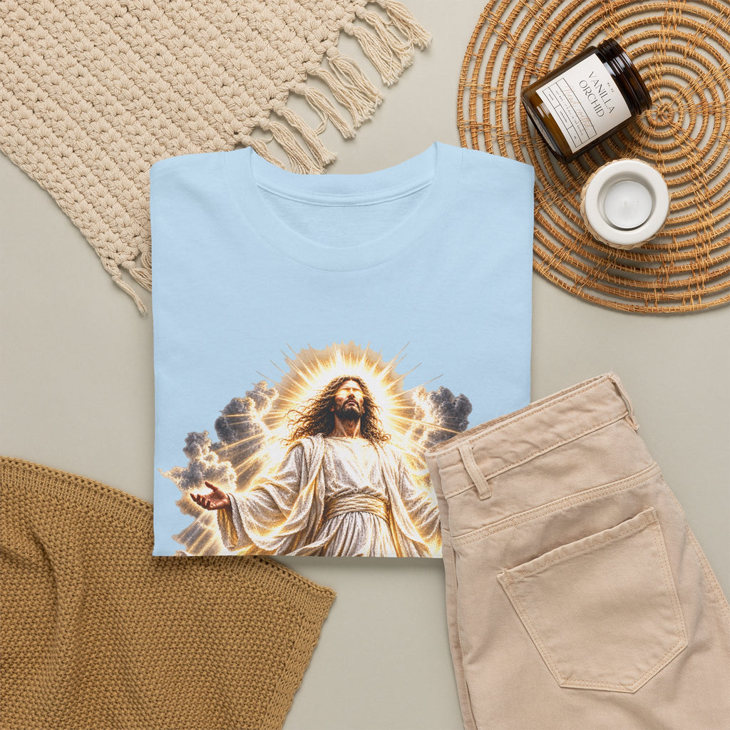 Jesus Ascending from Clouds Christian Faith T-Shirt