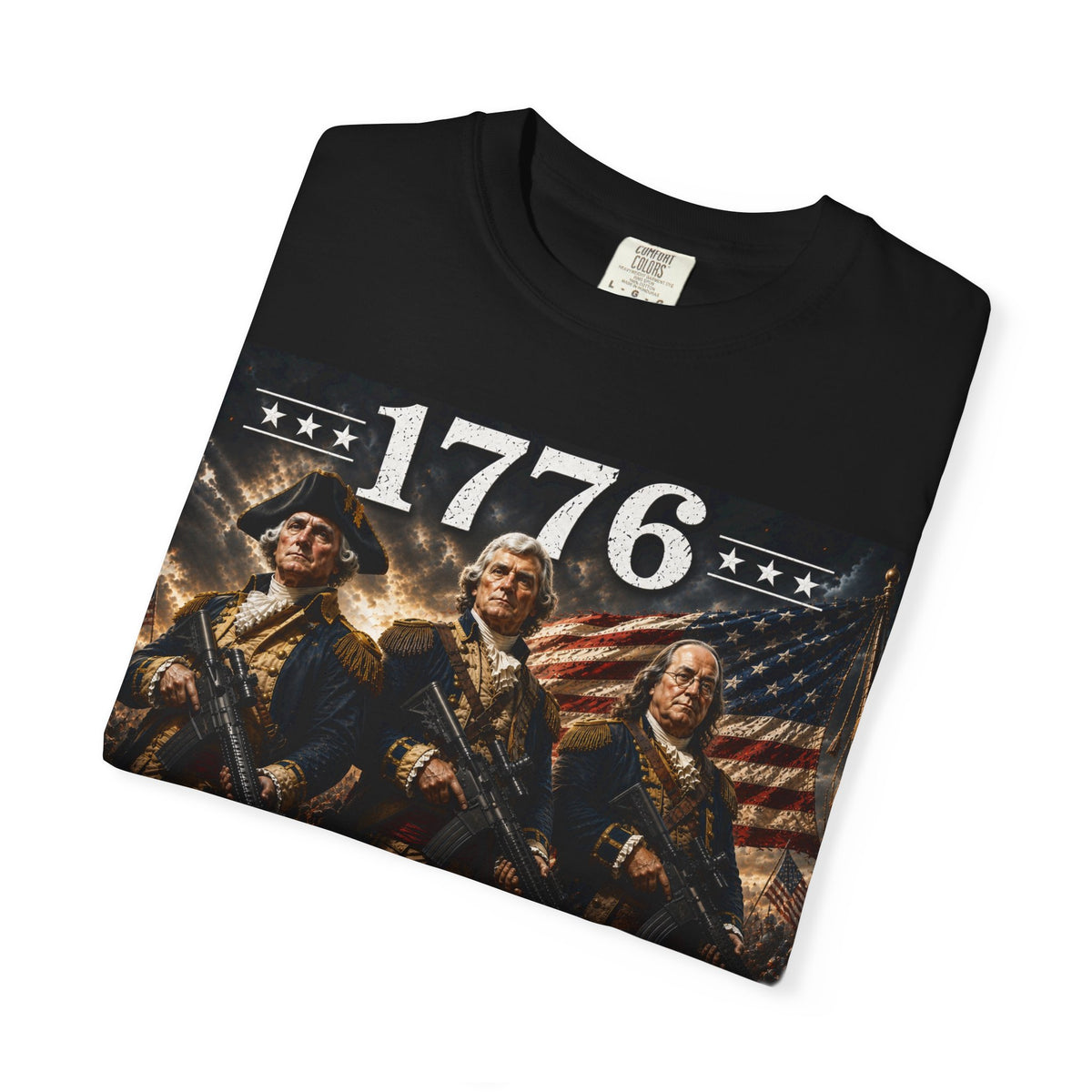 1776 Revolutionary Soldiers America First T-Shirt | Home of the Free