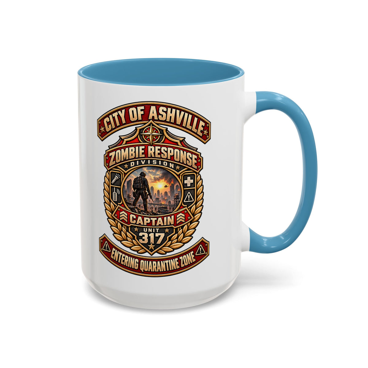 Retro Red Accent Coffee Mug