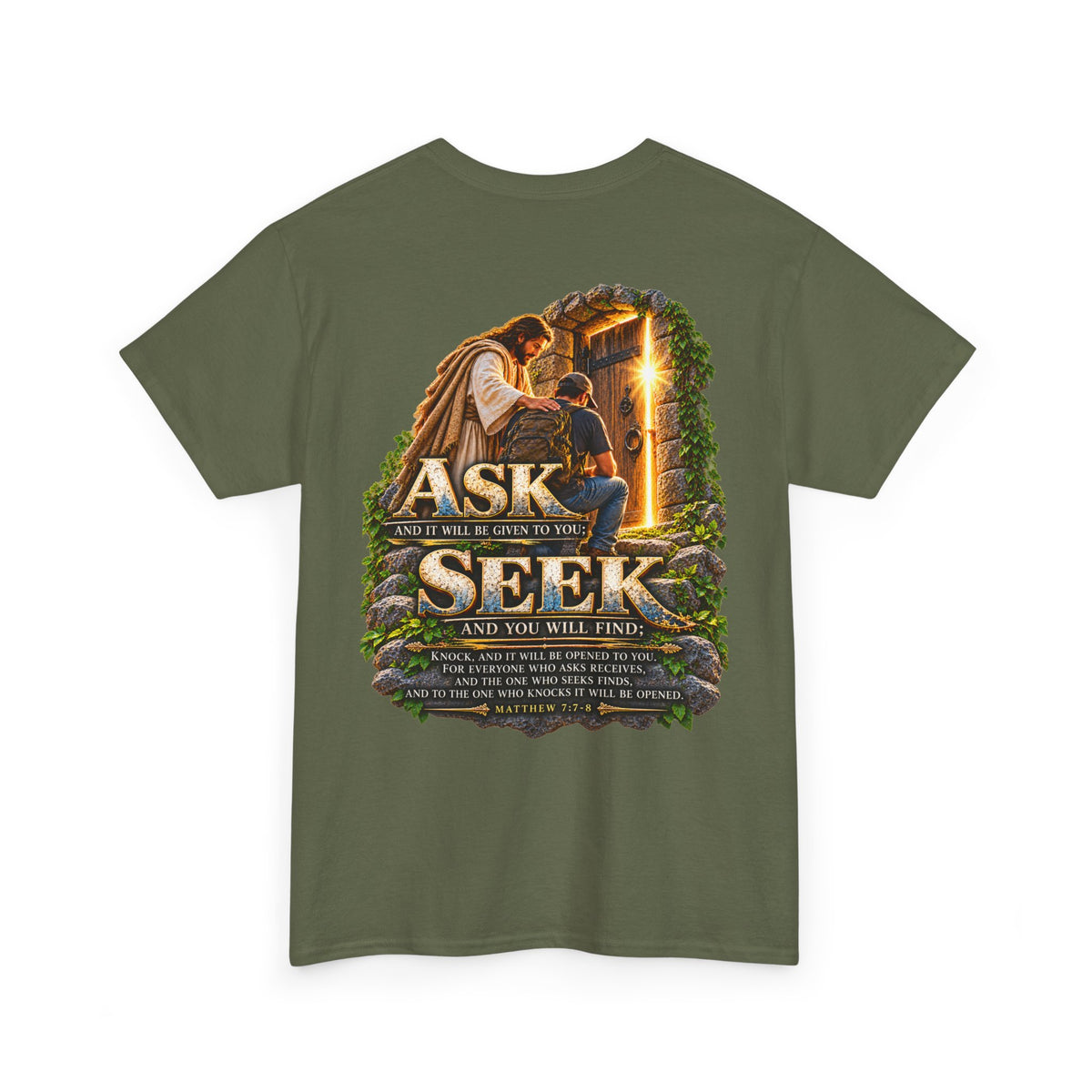 Ask and Seek Christian Scripture T-Shirt