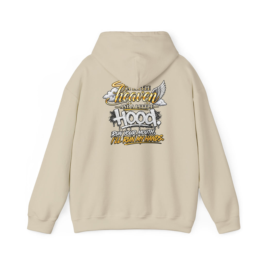Christian In Progress hoodie | Faith Script Front, Heaven Graphic Back