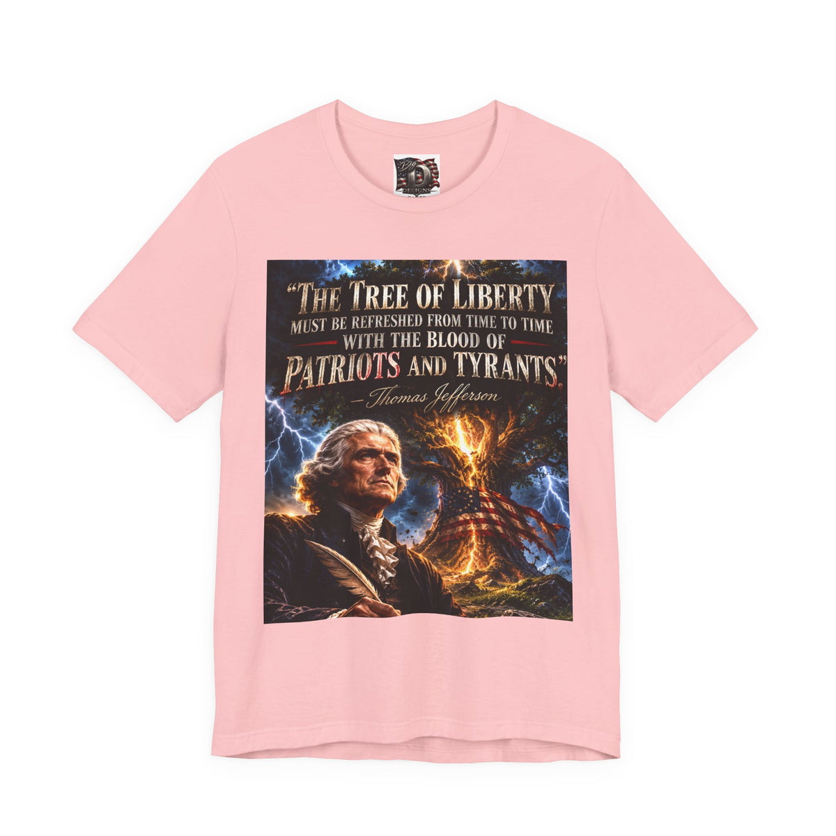 Tree of Liberty quote Tee | George Washington portrait, lightning, dramatic patriotic design