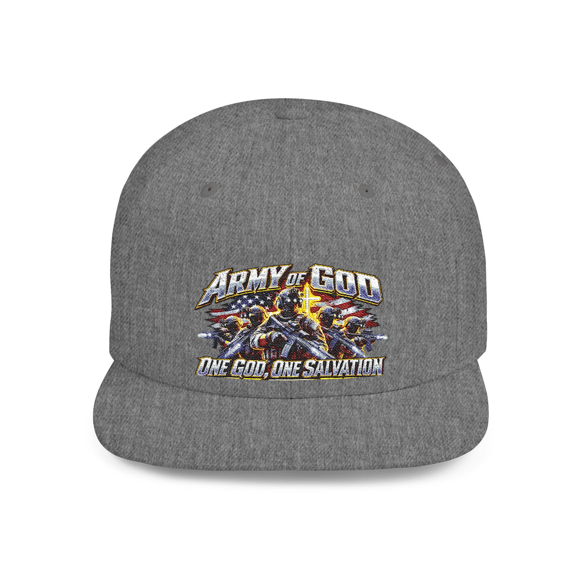 Flat Bill Snapback Hat – Retro Graphic Streetwear Cap