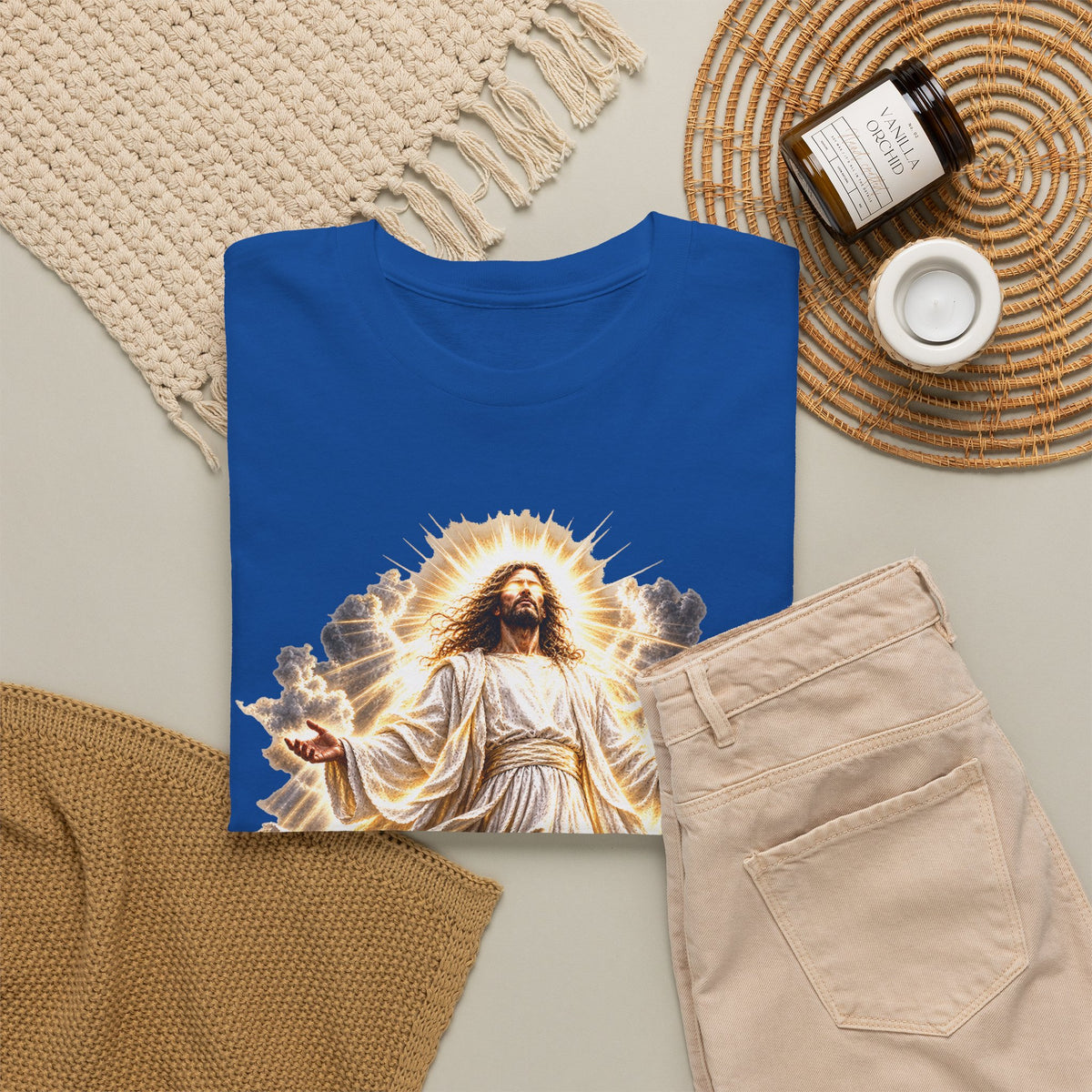 Jesus Ascending from Clouds Christian Faith T-Shirt