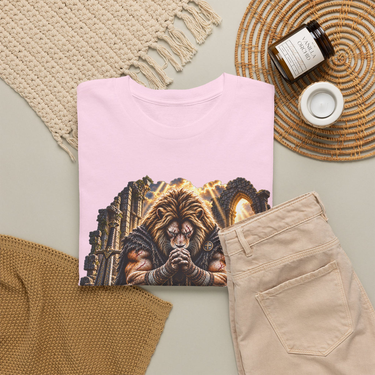 Father Protect Me — Praying Lion Cathedral T-Shirt