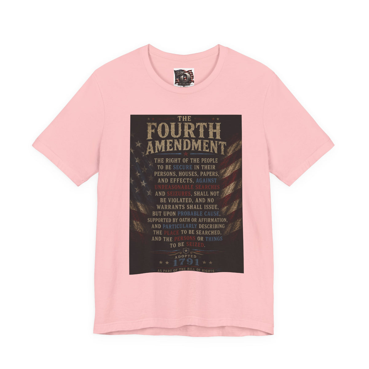 Fourth Amendment text tee | Constitution rights shirt, patriotic flag design