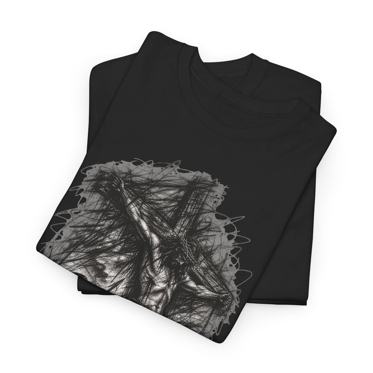 Jesus on the Cross Sketch T-Shirt – Christian Faith Design