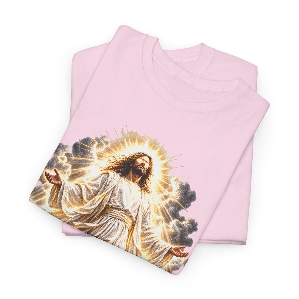 Jesus Ascending from Clouds Christian Faith T-Shirt