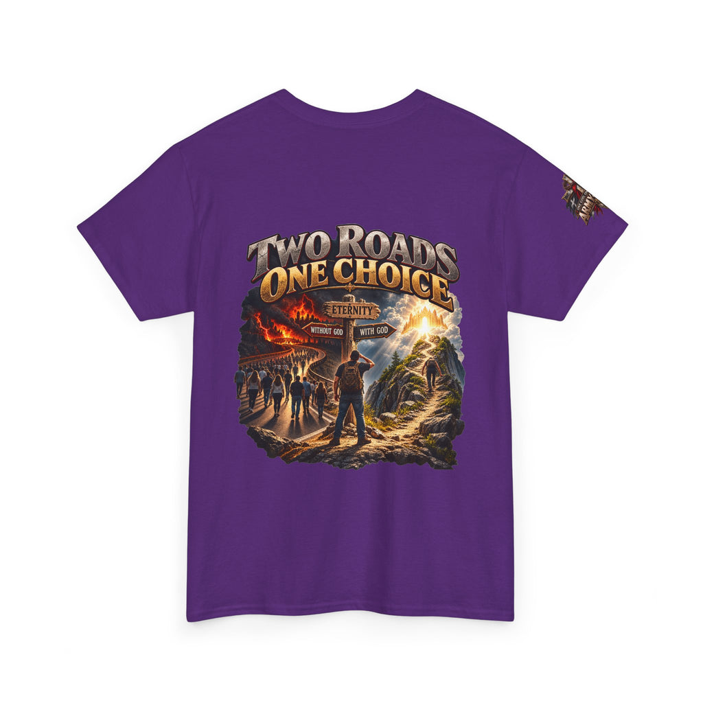 Two Roads One Choice T‑Shirt — Christian Cross Faith Graphic Tee