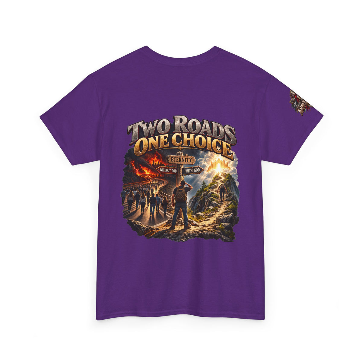 Two Roads One Choice T‑Shirt — Christian Cross Faith Graphic Tee
