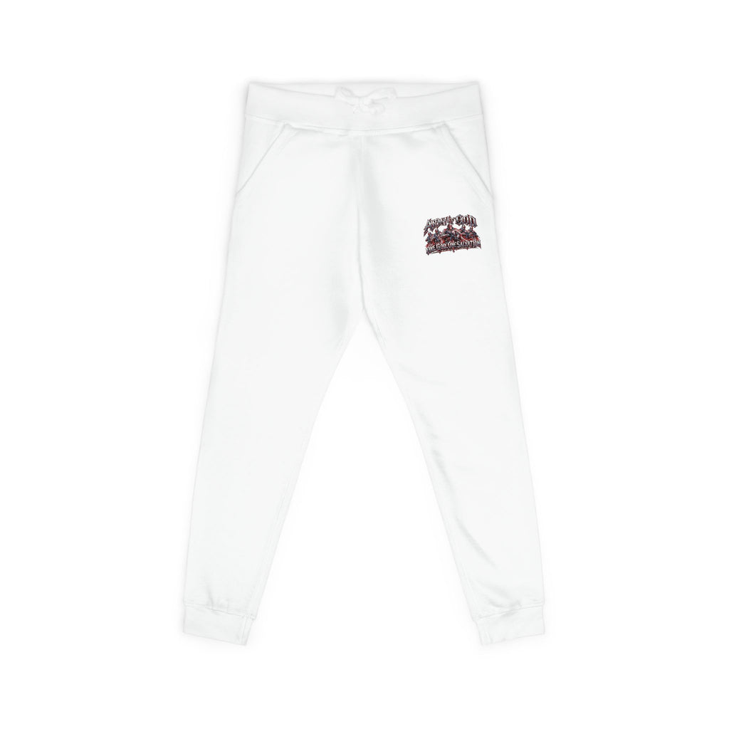 Embroidered Olive Fleece Sweatpants — Floral Patch Comfort Joggers