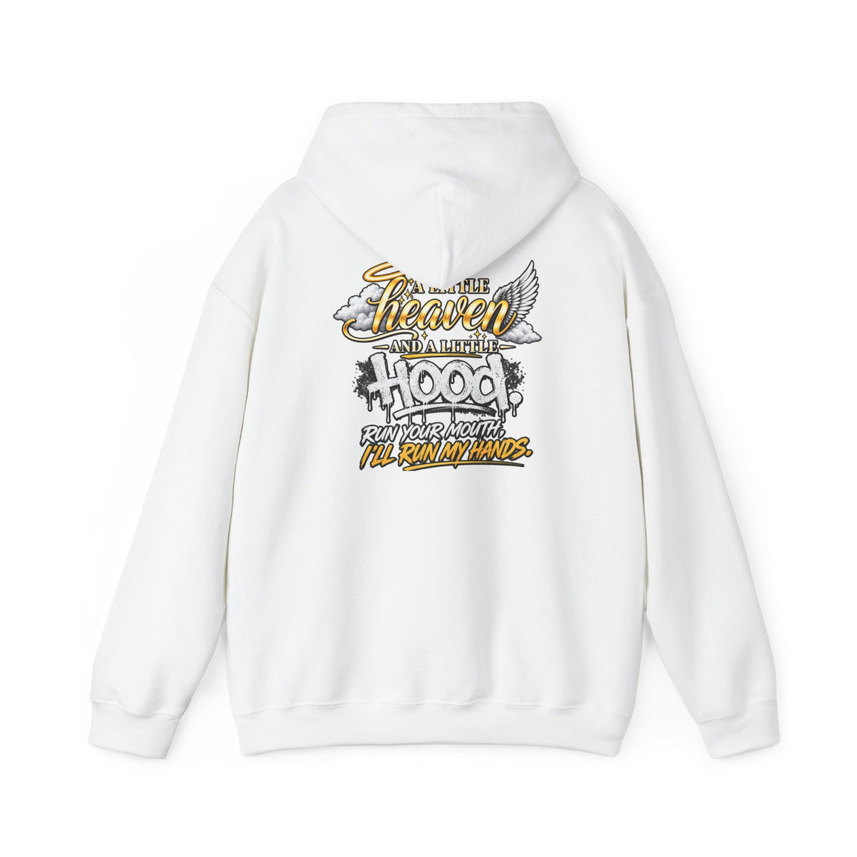Christian In Progress hoodie | Faith Script Front, Heaven Graphic Back