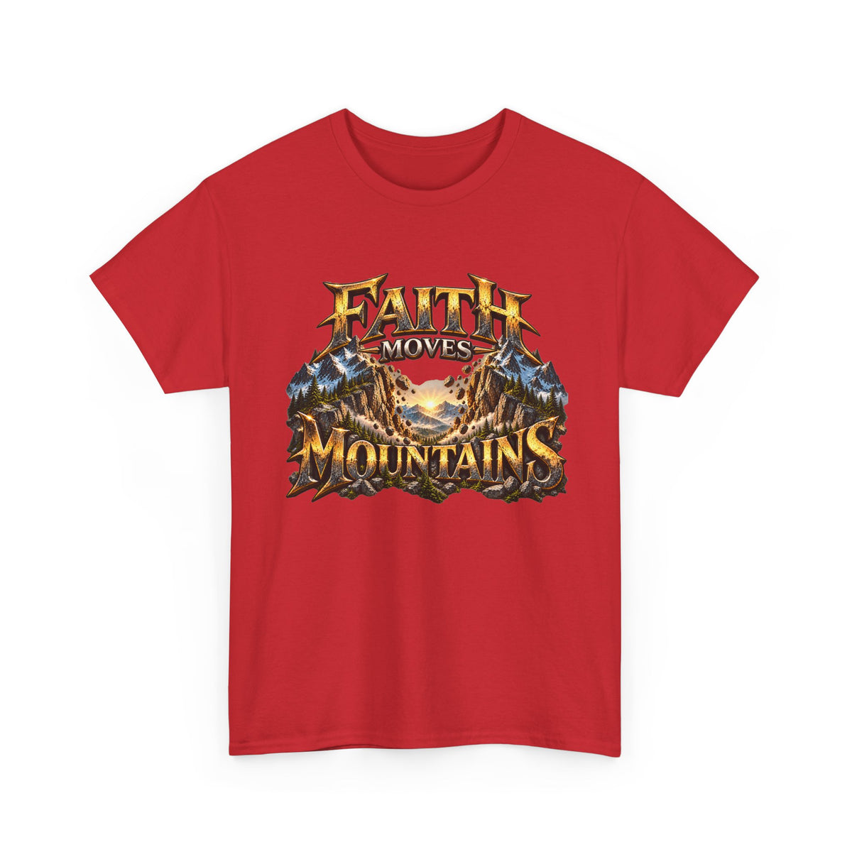 Faith Moves Mountains Inspirational Christian T-Shirt