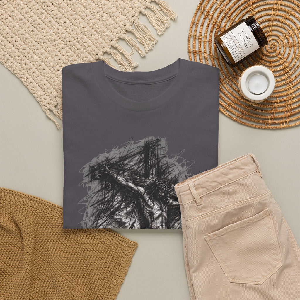 Jesus on the Cross Sketch T-Shirt – Christian Faith Design