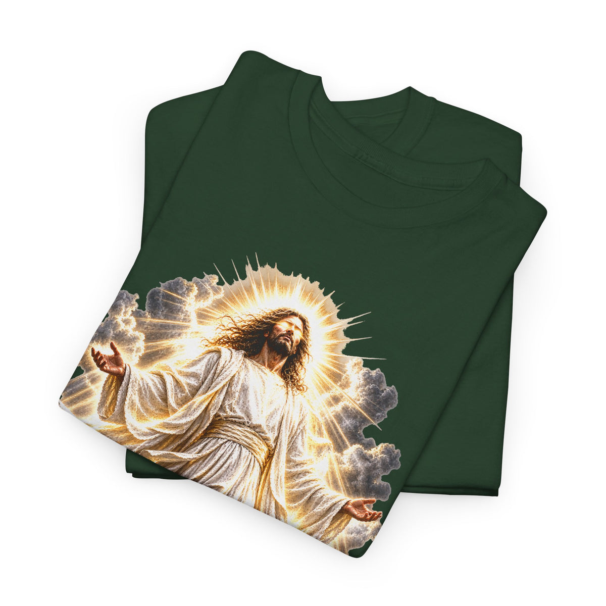 Jesus Ascending from Clouds Christian Faith T-Shirt