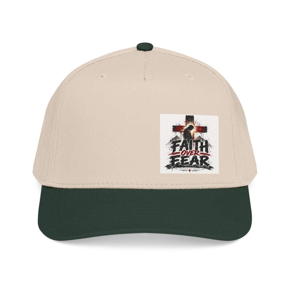Faith Over Fear Baseball Cap — Christian Cross Inspirational Hat