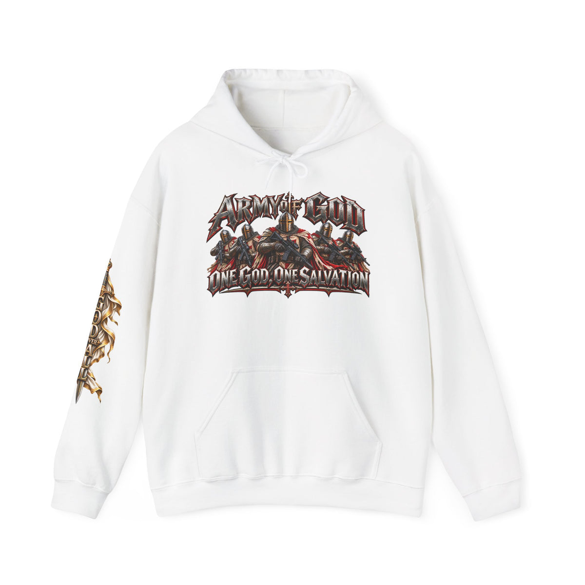 Christian Metal Hoodie - "One God, One Salvation" Graphic Pullover