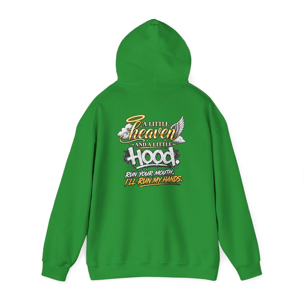 Christian In Progress hoodie | Faith Script Front, Heaven Graphic Back